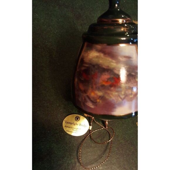 Thomas Kinkade Bradford Editions Heirloom Ornament Lite Cover Lamplight Bridge - Picture 7 of 7